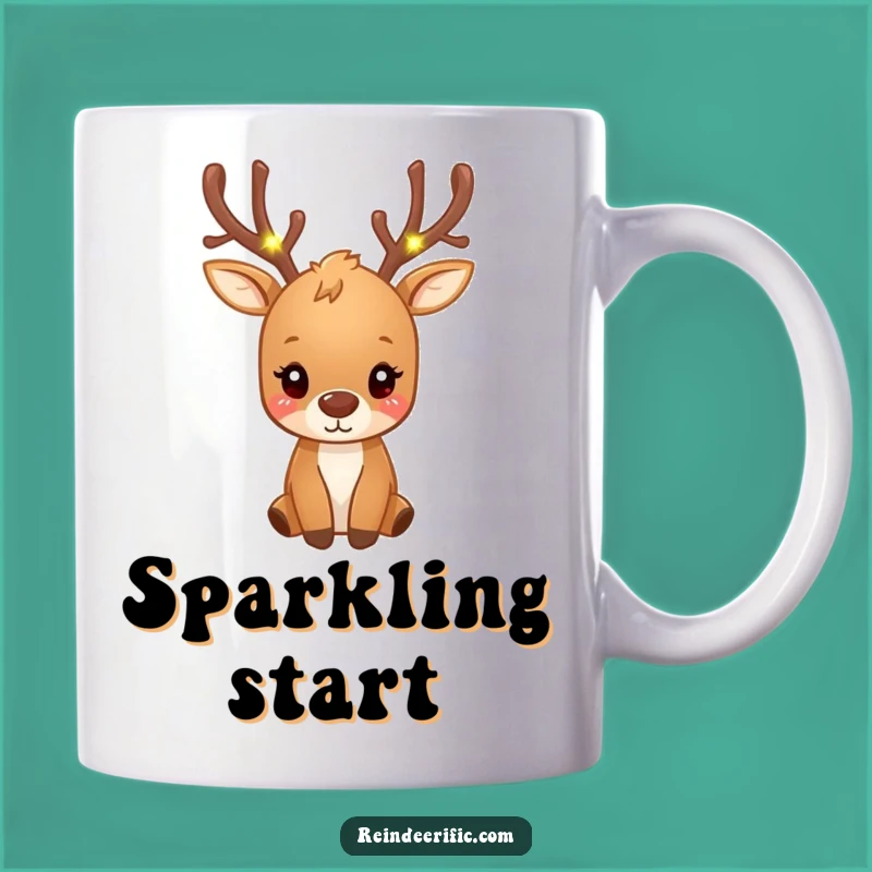 Funny Fairy Light Reindeer Mug: Magical Sparkle, Perfect Funny Gift!