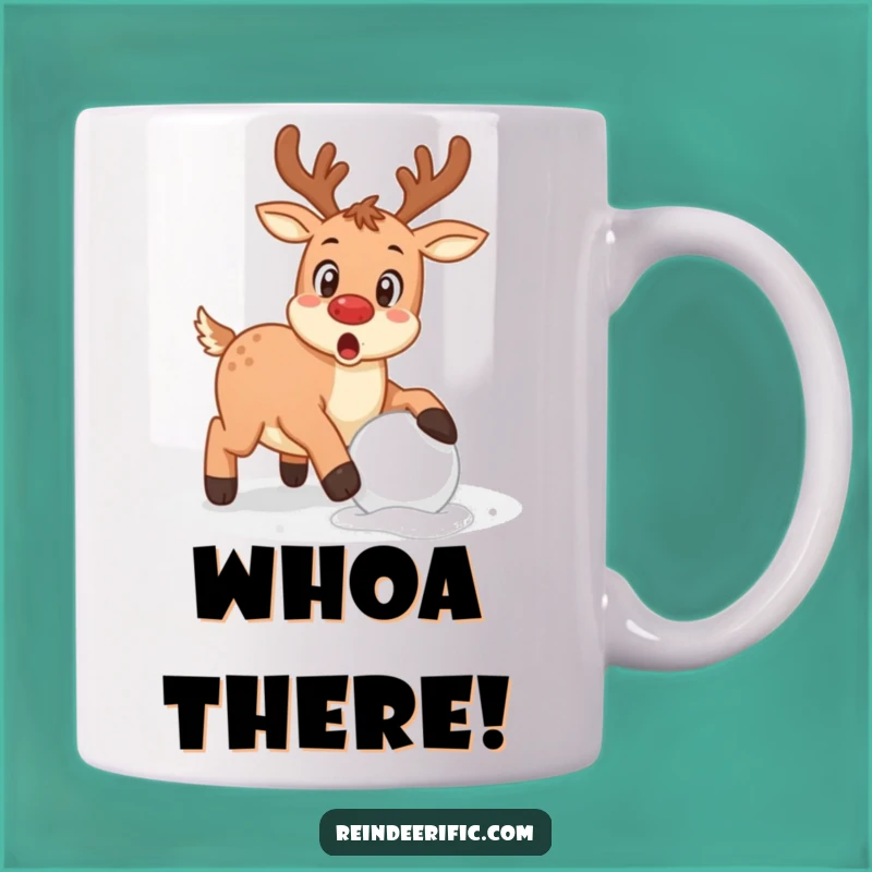 Funny Stumbling Reindeer Mug: Surprised Face, Perfect Holiday Funny Gift!