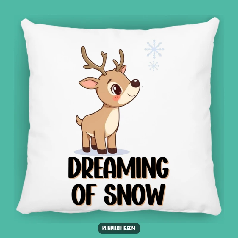 Funny Curious Reindeer Pillow: Soft Snowflake Cushion, Adorable Funny Gift!