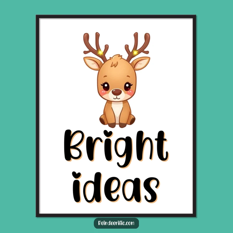 Funny Fairy Light Reindeer Art: Magical Glow Print, Unique Funny Gift!