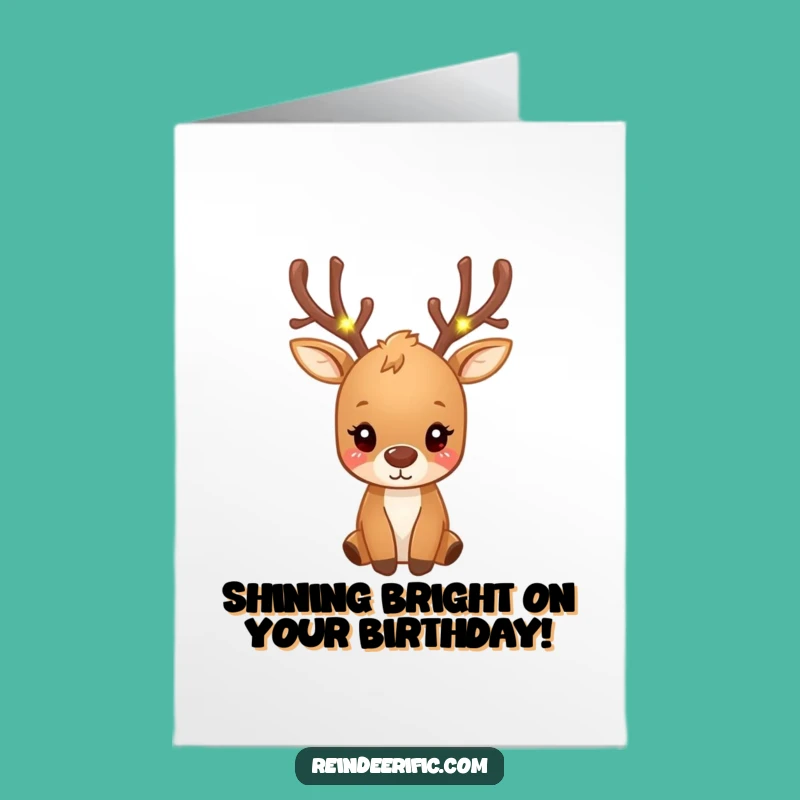 Free Printable Funny Birthday Card: Fairy Light Reindeer, Whimsical Downloadable Gift