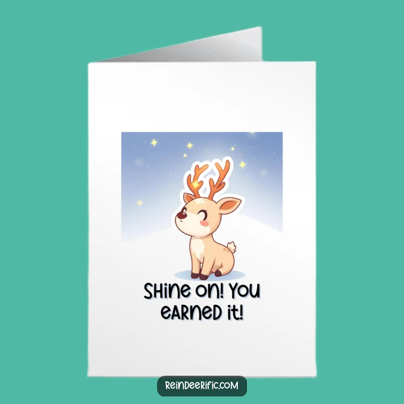 Free Printable Congrats Card: Starry Reindeer Sprite, Downloadable for Stellar Achievements