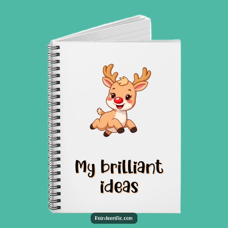 Funny Notebook: Furry Reindeer with Red Nose, Perfect for Joyful Notes